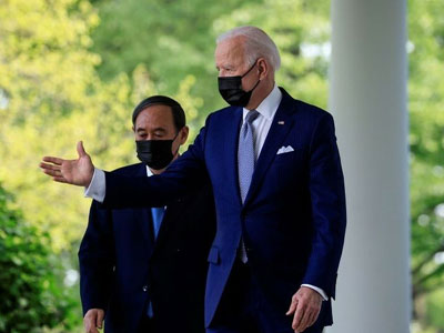 بايدن يؤكد إجراء محادثات مثمرة مع رئيس الوزراء اليابان يواشنطن  