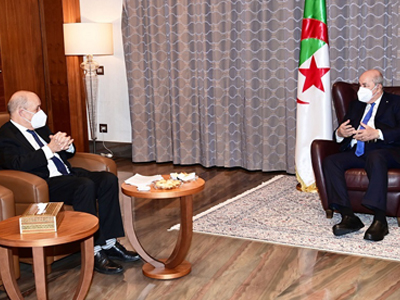 الرئيس الجزائري يستقبل وزير الخارجية الفرنسي