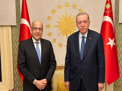 الرئيس التركي ومحافظ مصرف ليبيا المركزي يناقشان التحديات التي تواجه المصرف المركزي في أداء مهامه 