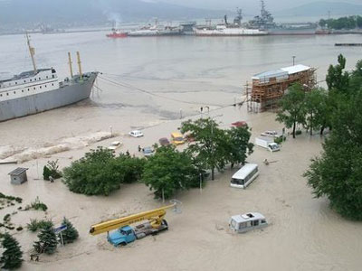 المناطق المتضررة من الفيضانات فى روسيا
