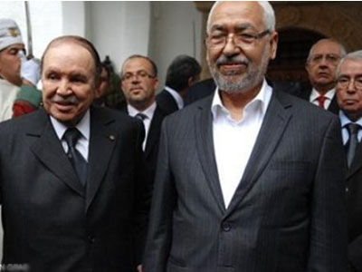 الرئيس الجزائري يستقبل لرئيس حركة النهضة التونسية راشد الغنوشي  