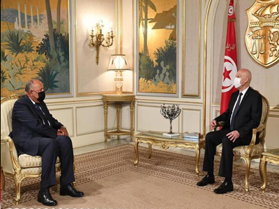 الرئيس التونسي يستقبل وزير خارجية مصر بقصر قرطاج الرئاسي 