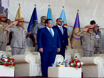 المنفي في كلمة خلال حضوره الاحتفال بالذكر 82 لتأسيس الجيش : المجلس الرئاسي، بصفة القائد الأعلى للجيش الليبي، يسعى لبناء المؤسسة العسكرية، بن