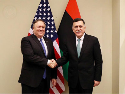 رئيس المجلس الرئاسي يجتمع مع وزير الخارجية الأمريكي في بروكسل 