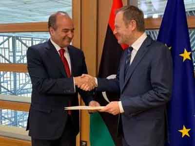 سفير ليبيا في الاتحاد الأوروبي يقدم أوراق اعتماده لرئيس المجلس الأوروبي 