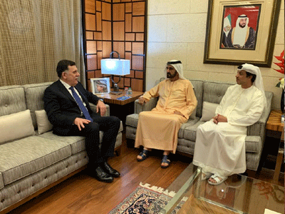 رئيس المجلس الرئاسي يجتمع مع نائب رئيس دولة الإمارات رئيس مجلس الوزراء ونائبه  