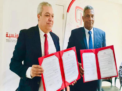اتفاقية تعاون بين قناة ليبيا الوطنية والتلفزة التونسية  