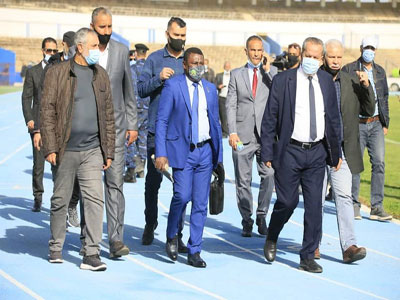 وفد الاتحاد الأفريقي لكرة القدم الـ( كاف) يتفقد ملعب طرابلس الدولي