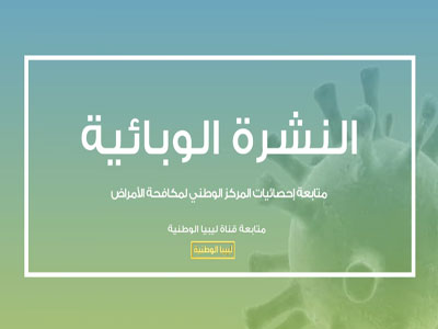 المركز الوطني لمكافحة الامراض يصدر نشرة يومية عن الحالة الوبائية لفيروس كورونا بالتعاون مع قناة ليبيا الوطنية