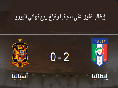 إيطاليا تفوز على اسبانيا 