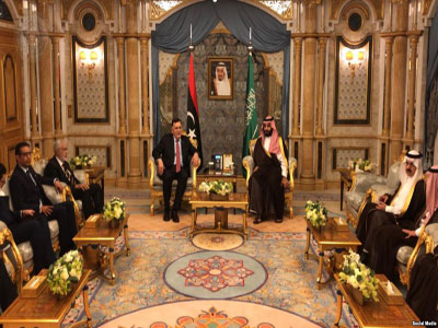 رئيس المجلس الرئاسي يجتمع مع ولي العهد السعودي 
