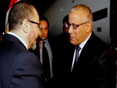 استقبال رئيس الحكومة المؤقتة بالقاهرة