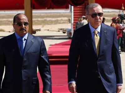 الرئيس الموريتاني يستقبل الرئيس التركي في العاصمة نواكشوط