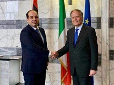 معيتيق يلتقي وزير خارجية ايطاليا في روما 