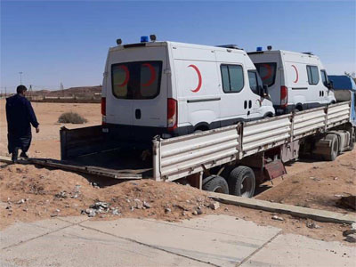 سفارة إيطاليا لدى ليبيا تسليم 14 سيارة إسعاف لعدد من المستشفيات ومراكز الطوارئ في ليبيا