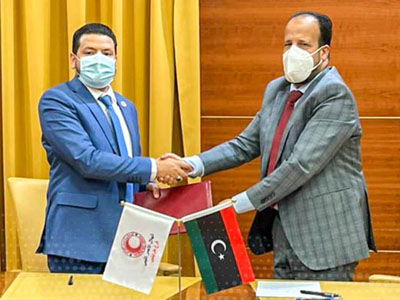 وزارة الصحة توقع مدونة تفاهم مع الأمانة العامة لجمعية الهلال الأحمر الليبي 