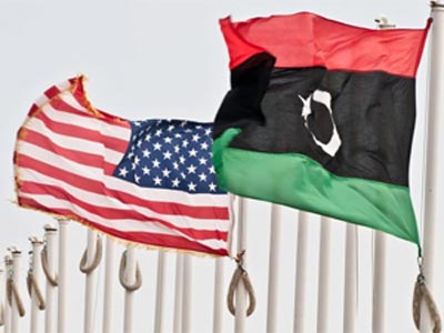 علم ليبيا وأمريكا