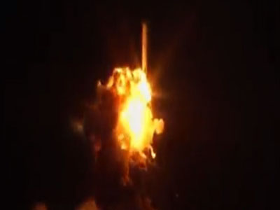 انفجار صاروخ فضائي