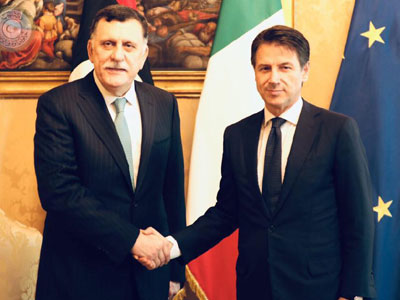 رئيس المجلس الرئاسي يجري محادثات في روما مع رئيس وزراء إيطاليا جوزيبي كونتي 