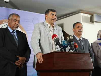 وزراء حكومة الوفاق يعقدون مؤتمر صحفي بخصوص الاشتباكات التي شهدتها مناطق جنوب طرابلس  