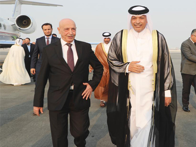 وكالة أنباء (قنا) القطرية: وصول رئيس مجلس النواب الليبي للدوحة في زيارة لقطر
