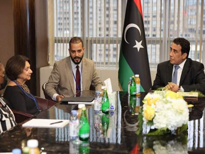 ( المنفي ) و ( روزماري ديكارلو ) يبحثان المستجدات السياسية في ليبيا والعقبات التي تواجه الاستحقاق الانتخابي 